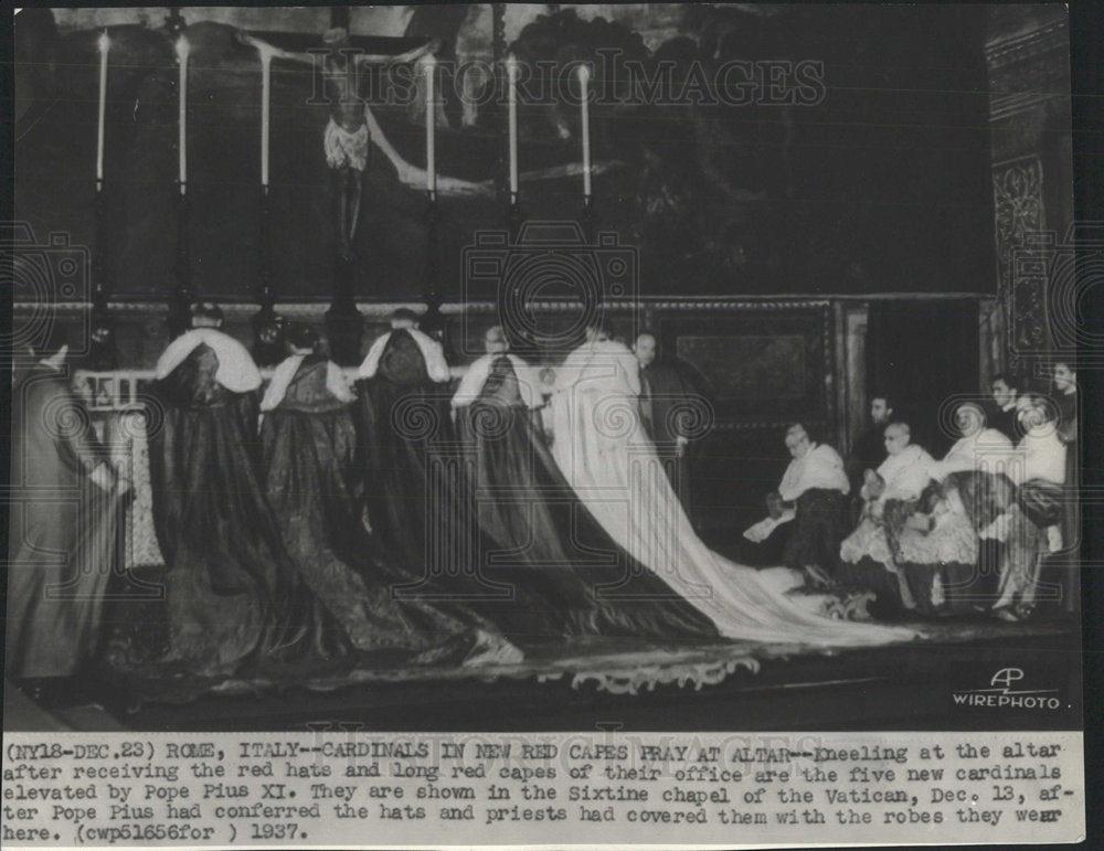 1937 Press Photo Pope Pius XI Cardinal Coronation Mich - Historic Images