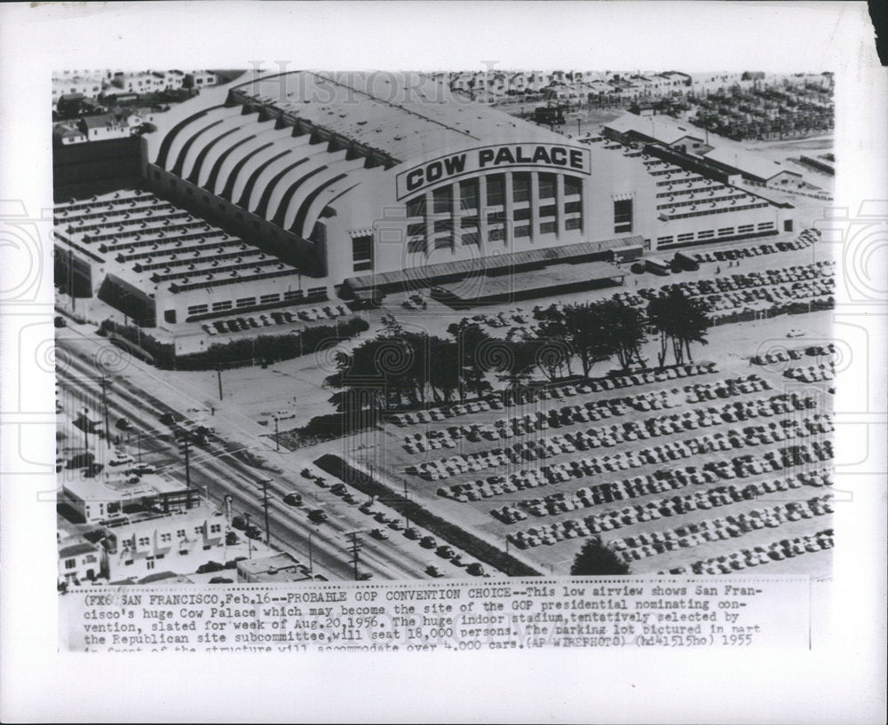 1955 Press Photo Low Airview Cisco's Huge Cow Palace - Historic Images
