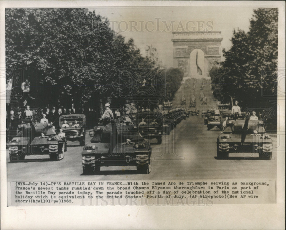 1963 Press Photo Bastilie day France Triomphe Paris  - Historic Images