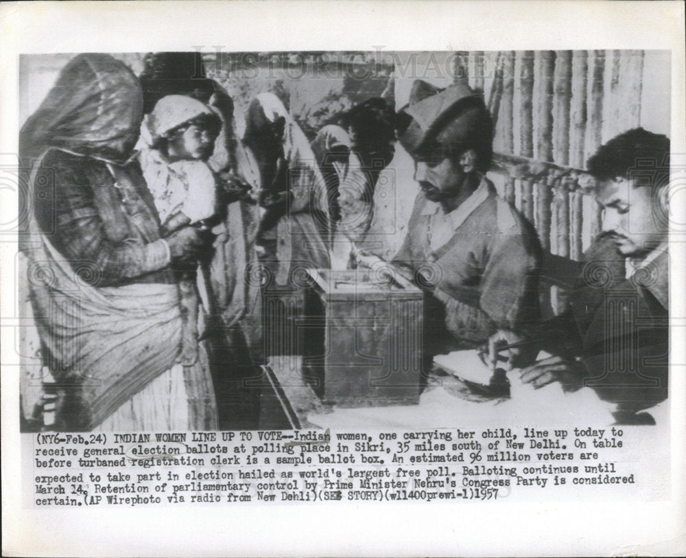 1957, General Election Voting Ballot Delhi - RRY36079 - Historic Images