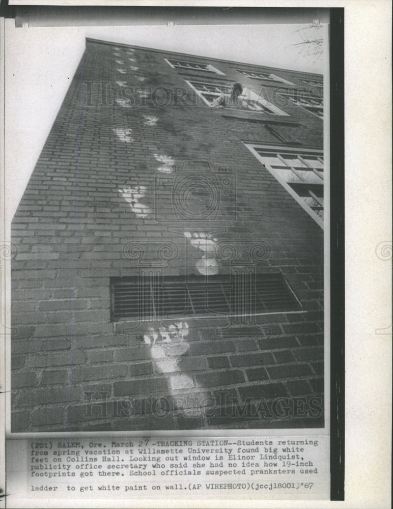 1967 Press Photo Student Willamette University Collins  - Historic Images