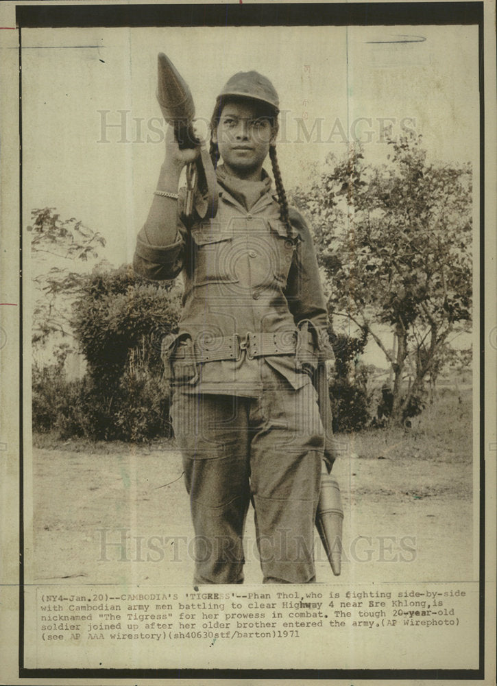 1971 Press Photo Phan Thol Cambodian army Sre Khlong  - Historic Images