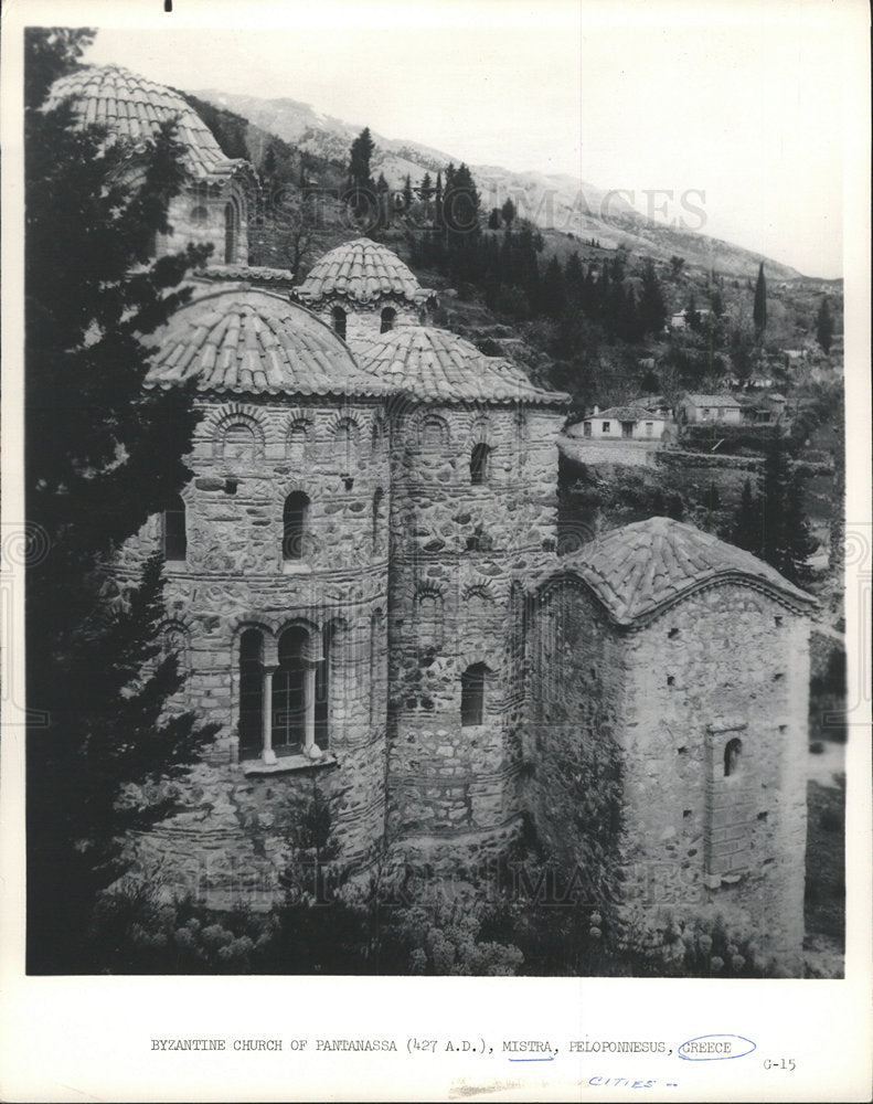 1965 Press Photo Byzantine Church Mistral Peloponnese - Historic Images