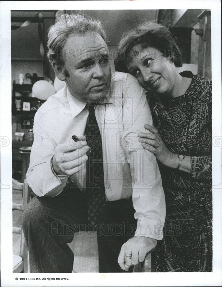 1991 Press Photo Carroll and Jean in all in the family - Historic Images