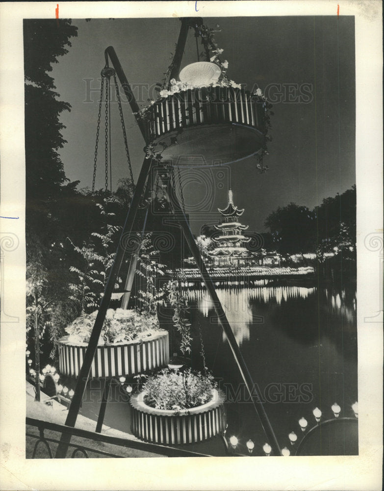1970 Press Photo Tivoli Gardens Amusement Park - Historic Images