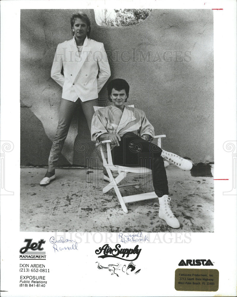 1986 Press Photo Air Supply Australia Soft Rock Band  - Historic Images