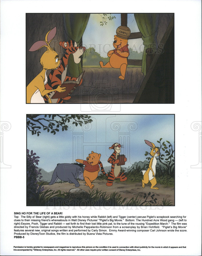 Press Photo Piglet Big Movie Walt Disney cartoon bears - Historic Images