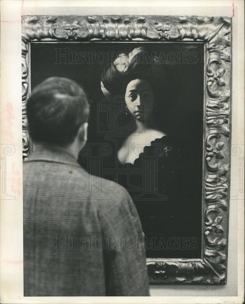 1967 Press Photo Francesco Del Cairo oil Painting head  - Historic Images