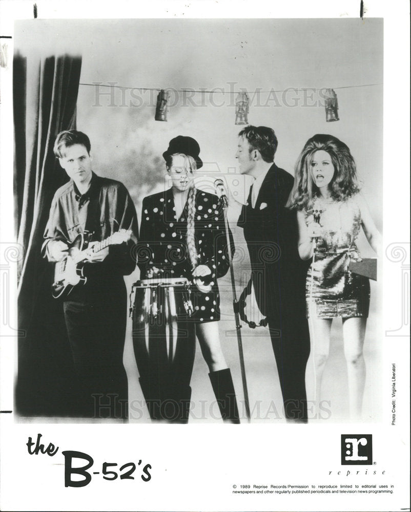 1989 Press Photo The B-52's American Rock Pop Band - Historic Images