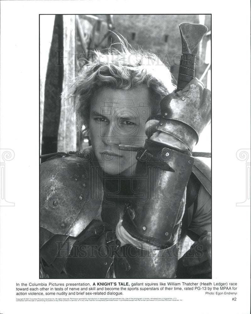 Press Photo A Knight&#39;s Tale Heath Ledger Actor Film - Historic Images