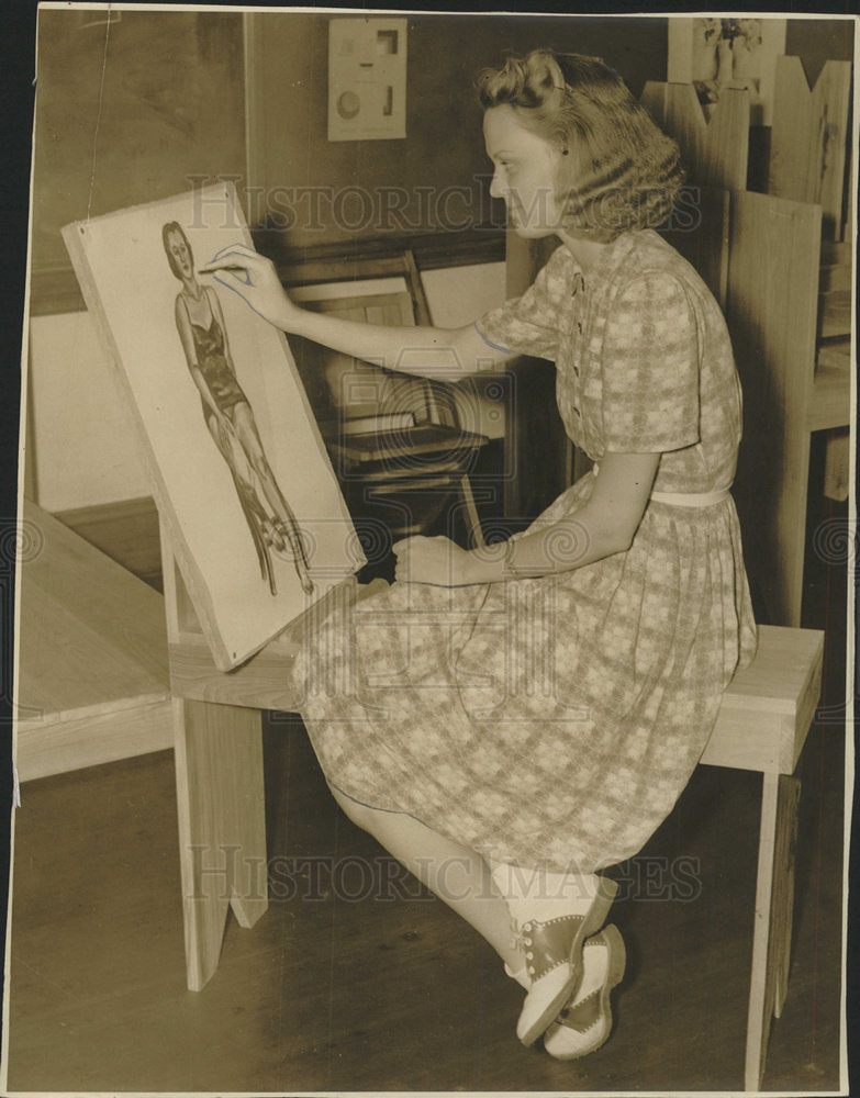 1981 Press Photo Eleanor Davis Art Student Student Snap - Historic Images