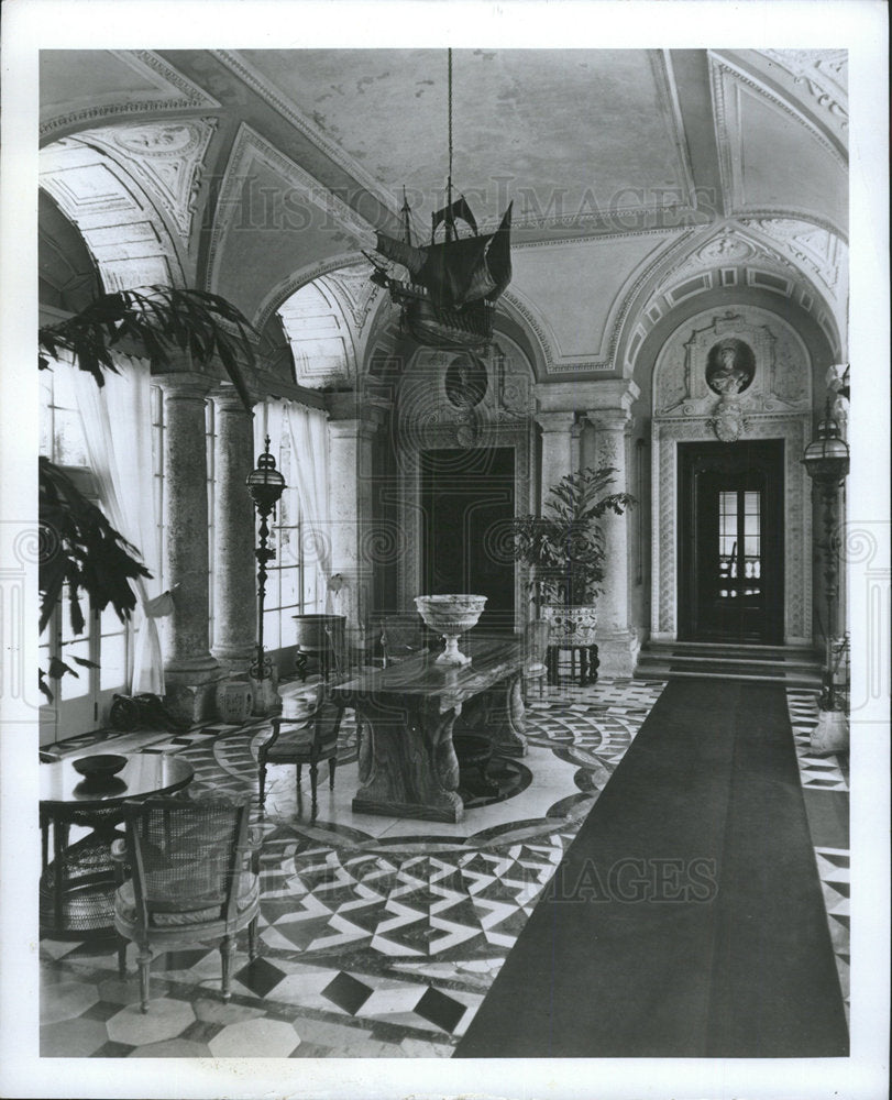 1971 Press Photo East Loggia Vizcaya Marble Floor Stone - Historic Images