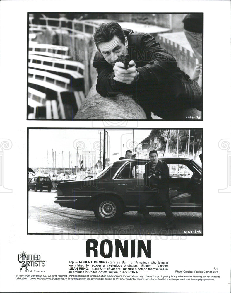 1998 Press Photo Robert DeNiro Jean Reno Movie Actors - Historic Images