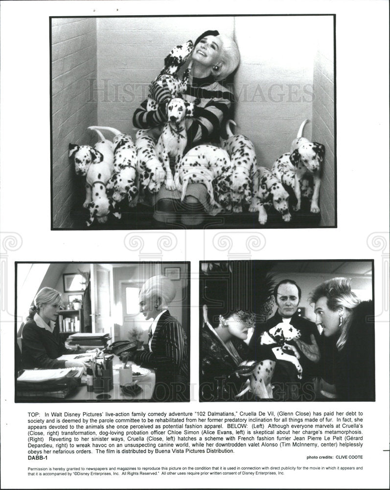 Press Photo 102 Dalmatians Glenn Close Comedy Disney  - Historic Images