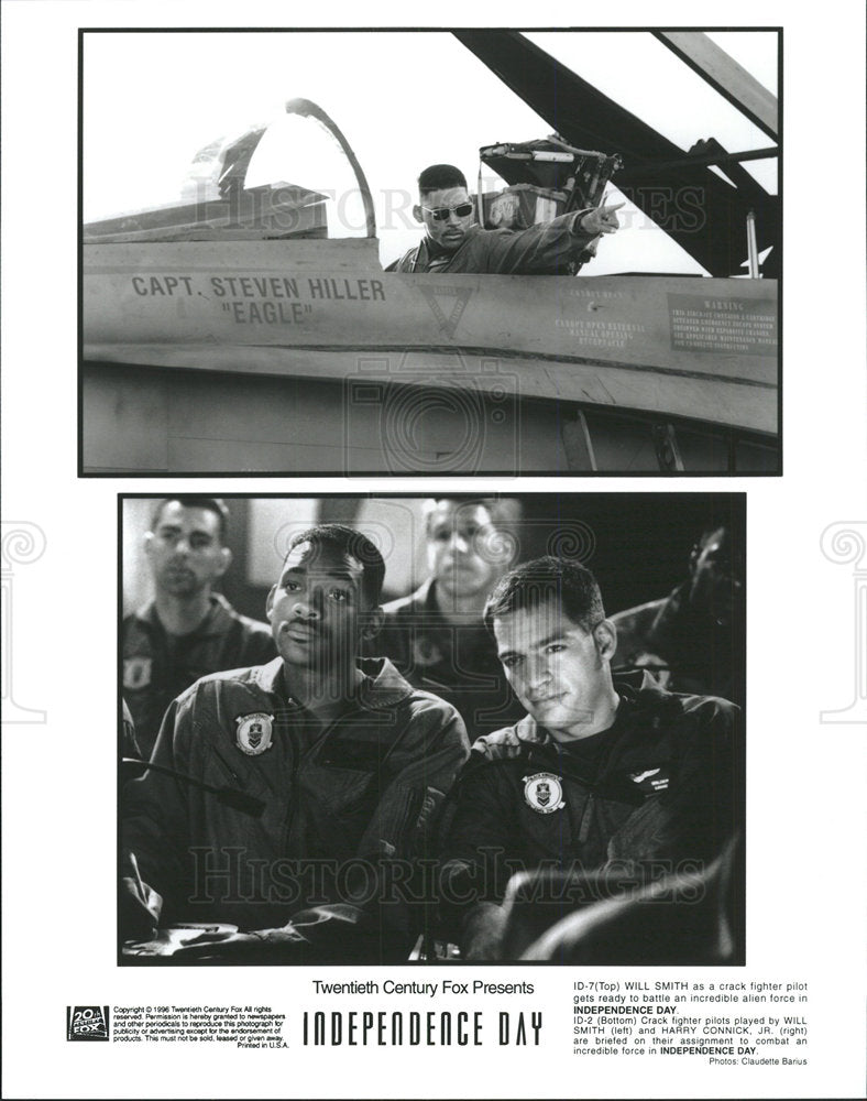 Press Photo Independence day Will Smith pilot crack  - Historic Images