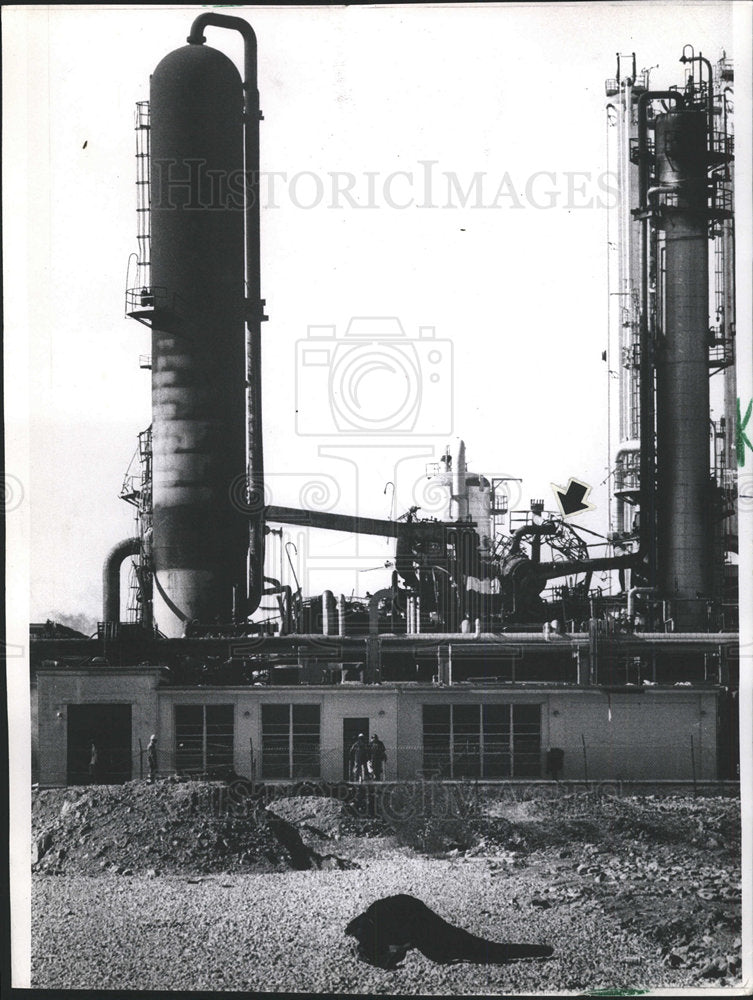1971 Press Photo Chemical exposion equipment blast area - Historic Images