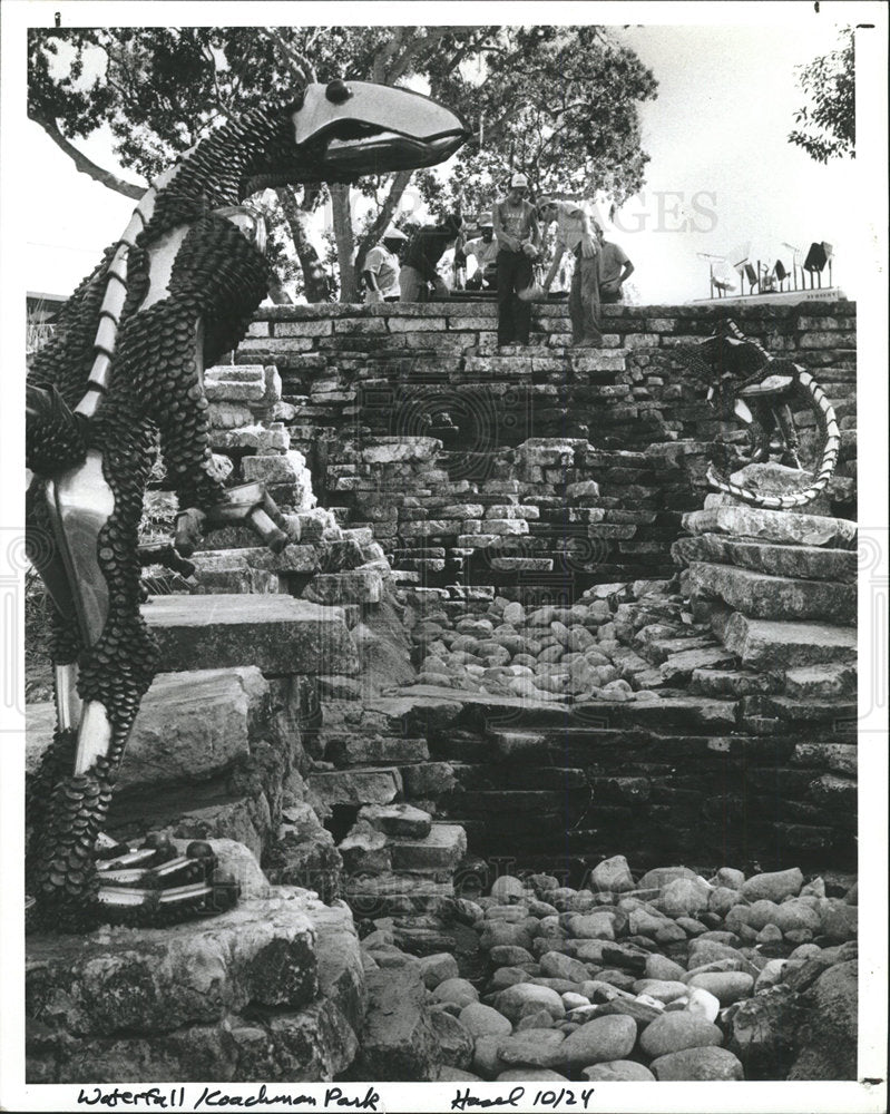 1986 Press Photo Clearwaters Coachman Park Waterfall - Historic Images