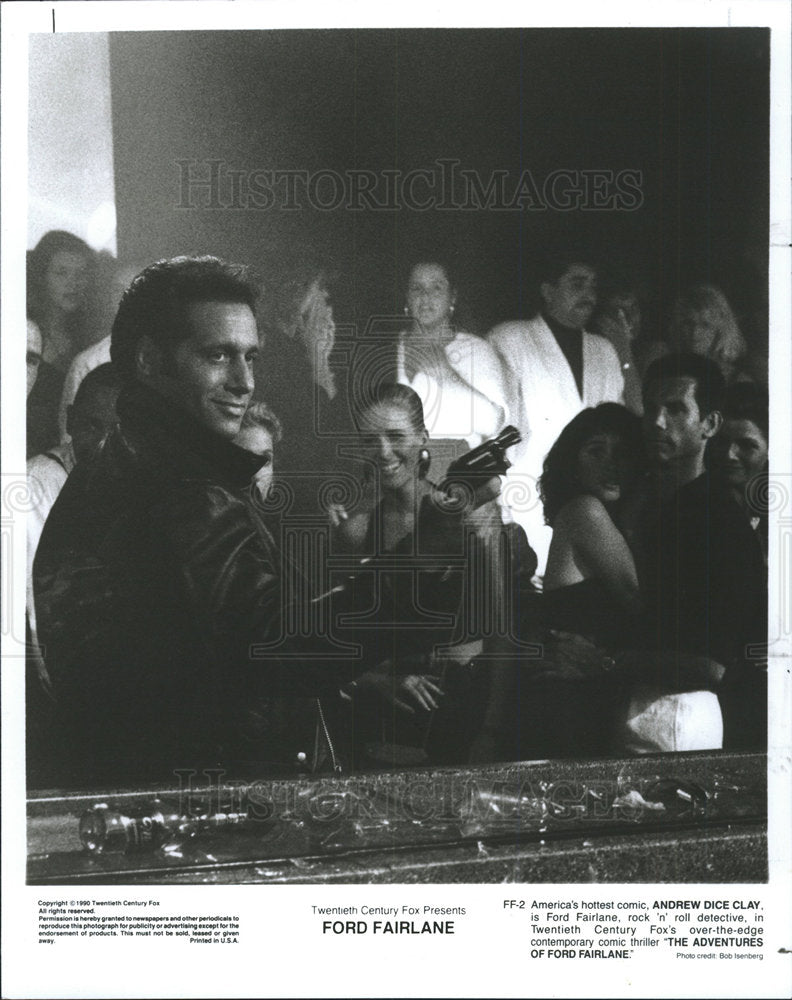 1990 Press Photo Andrew Dice Clay food Fairlane comic   - Historic Images