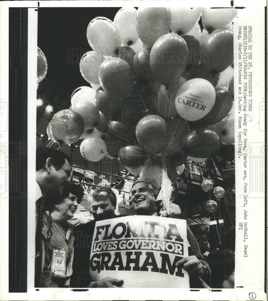 1980 Press Photo Jack Godball Hazel Evang Charles Nixon - Historic Images