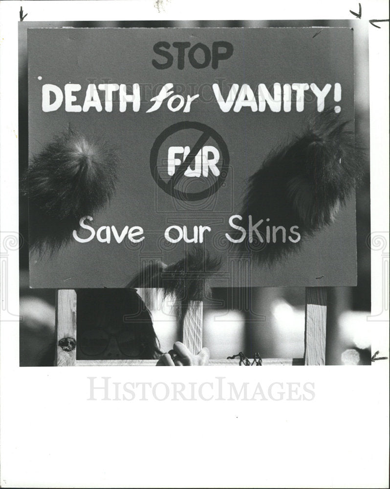 1989 Press Photo Sign protest Countryside Mall shoppers - Historic Images