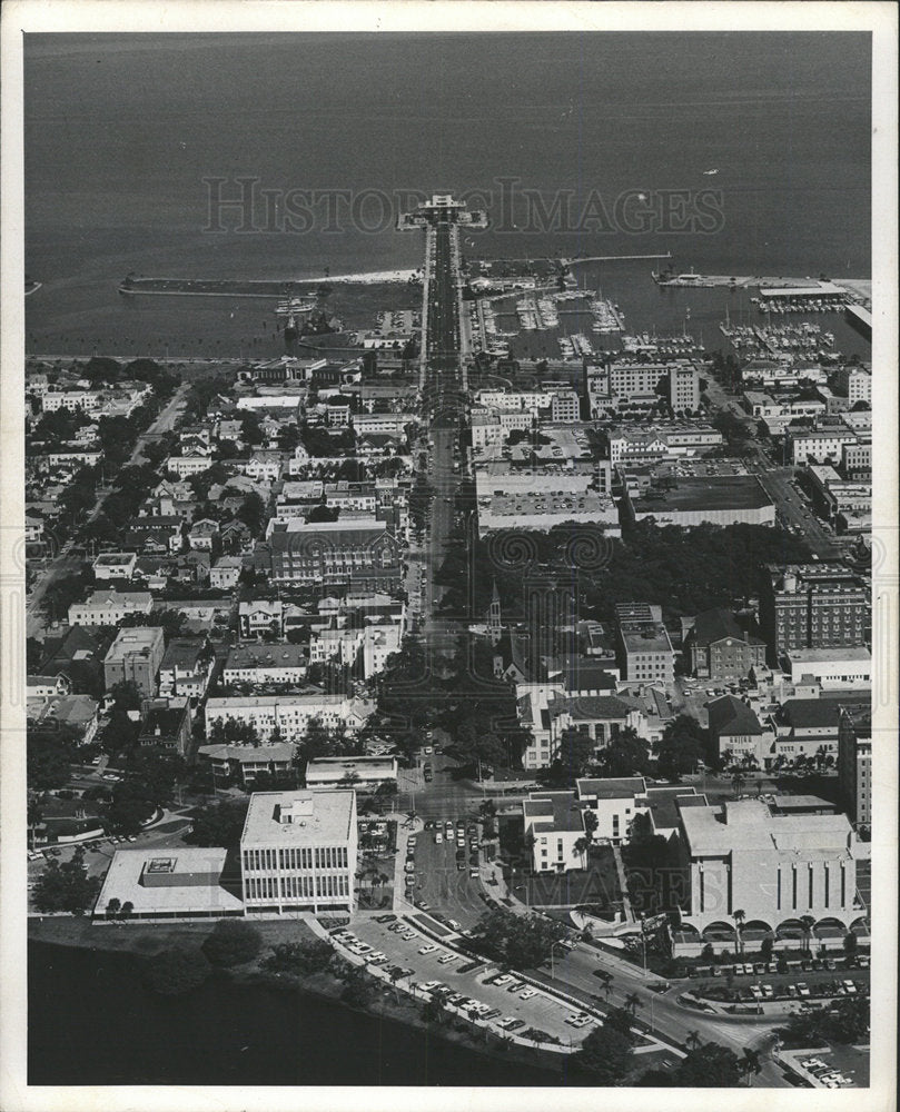 1973 Press Photo Aerial View Downtown St Petersburg - Historic Images