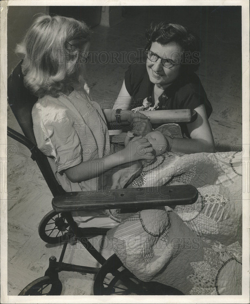 Press Photo Tuberculosis Wheelchair Patient Girl - Historic Images