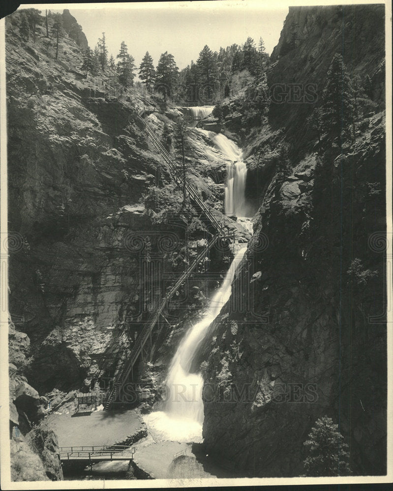 1925 Press Photo Seven Falls Colorado Springs Waterfall - Historic Images