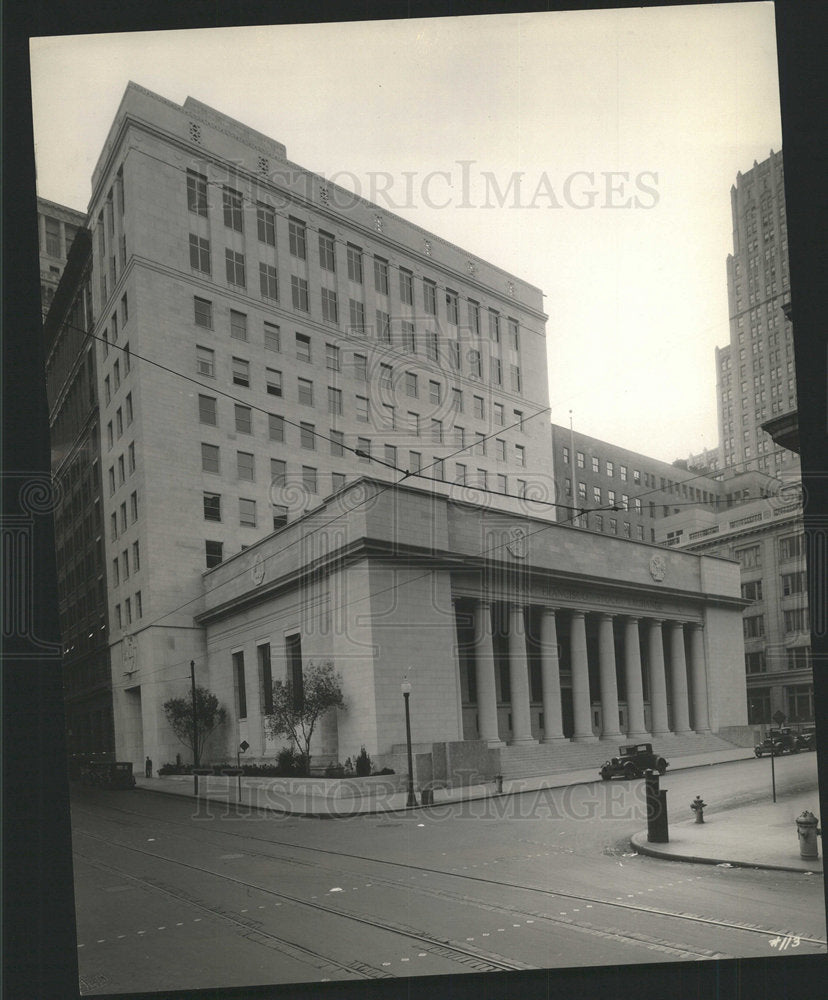 Press Photo Stock Exchange Building Exterior Streets - Historic Images