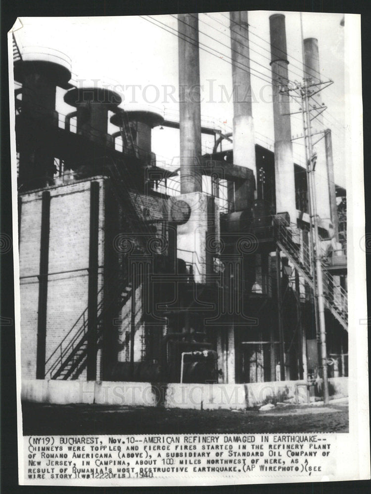 1940 Press Photo Bucharest Romania Earthquake Damage  - Historic Images