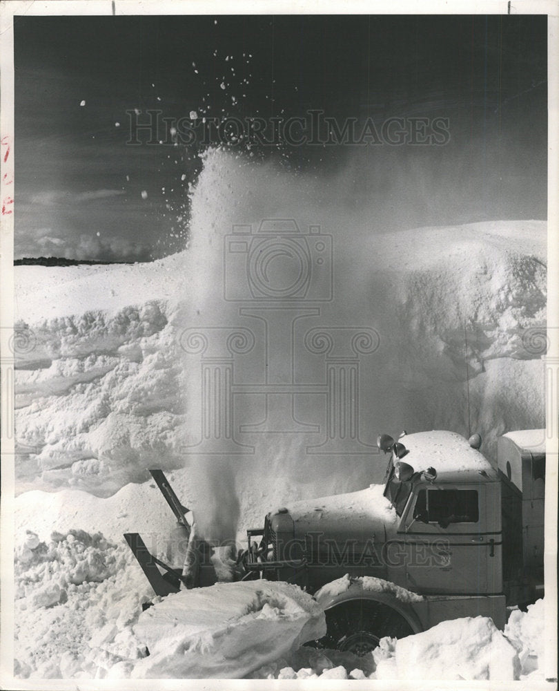 1958 Snow is Preventing Re-Drifting of Road-Historic Images