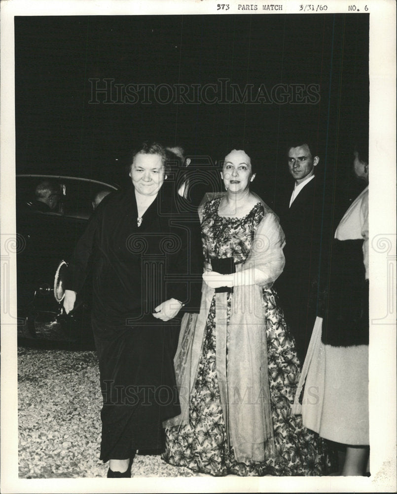 1960 Press Photo Madame Gualle And Madame Khrushchev - Historic Images