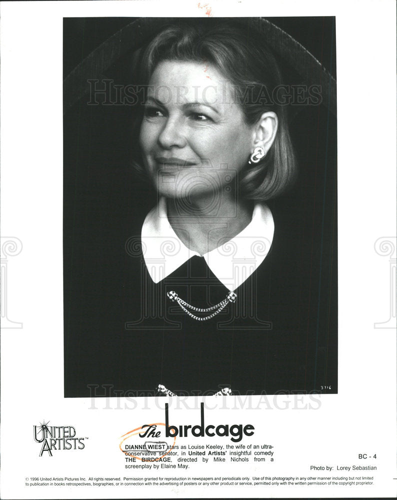 1996 Press Photo Dianne Wiest The Birdcage - Historic Images