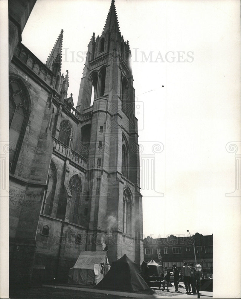 1969 Press Photo Denver Church Demonstrators Camping - Historic Images