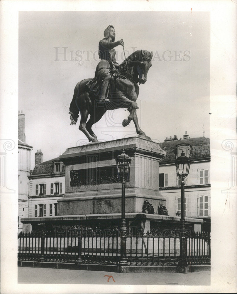 1968 Press Photo Joan Of Arc Statue In Rheims, France - Historic Images