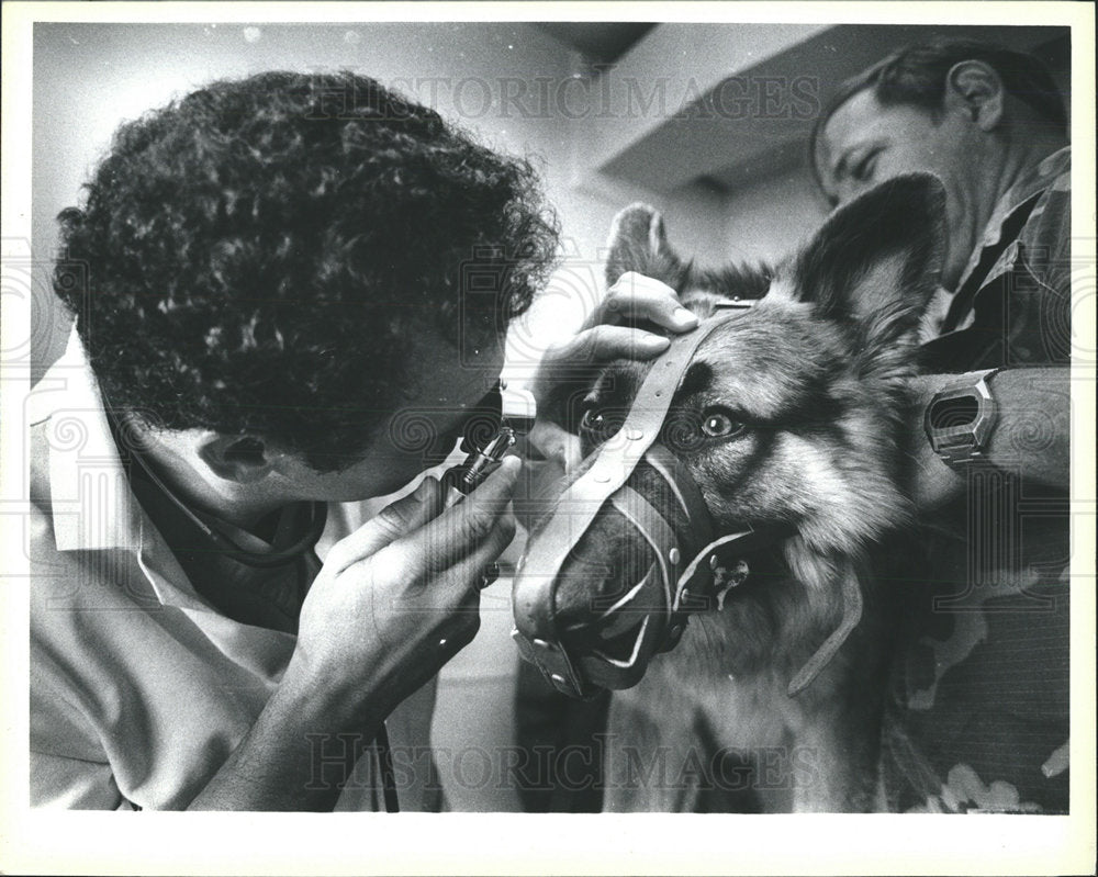 1983 Press Photo Maj. Gary Stamp with Buddy - Historic Images