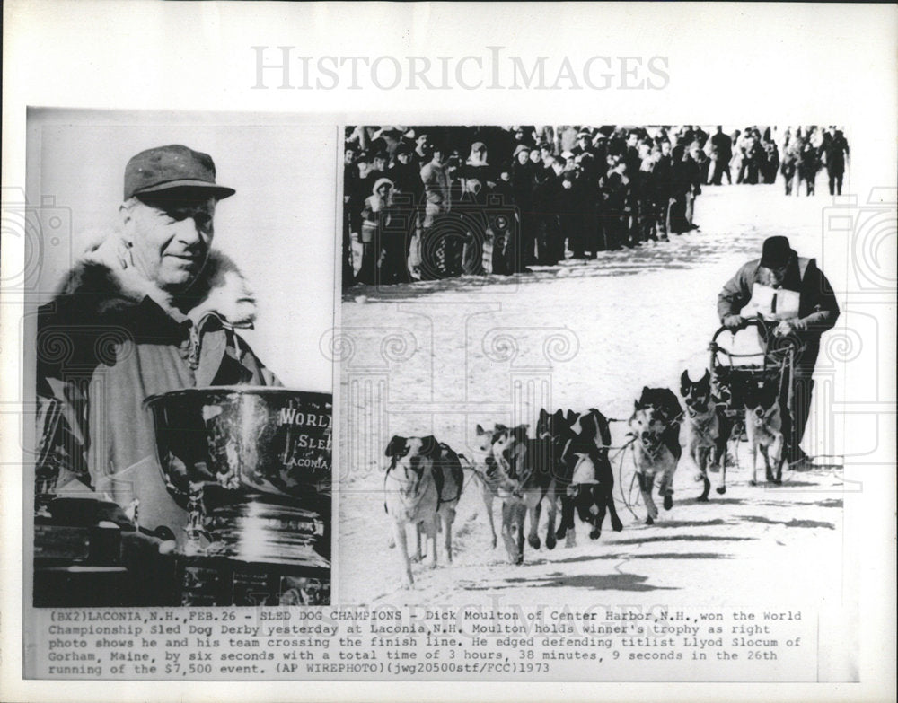 1973 Press Photo Dick Moulton World Champion Sled Dog - Historic Images