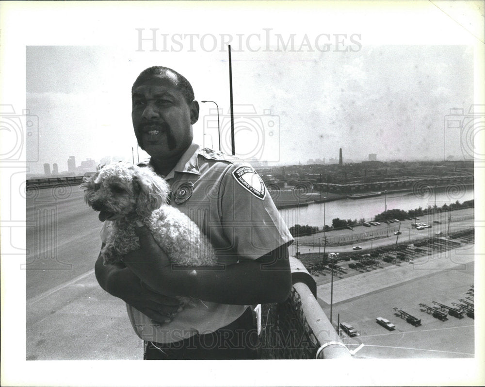 1996 Press Photo Sgt. Douglas Adgurson Massport Poodle - Historic Images