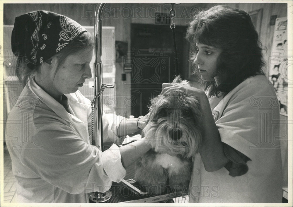1992 Press Photo Carol Clapp Lisa Blais Mack Lhasa  - Historic Images