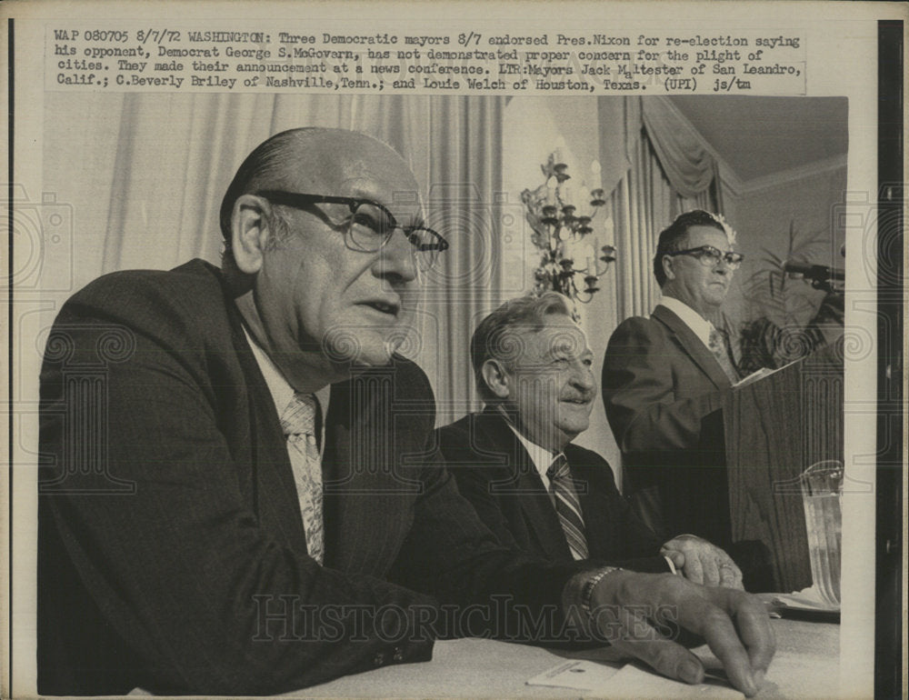 1972 Press Photo Democratic Mayors Tell Nixon Support - Historic Images