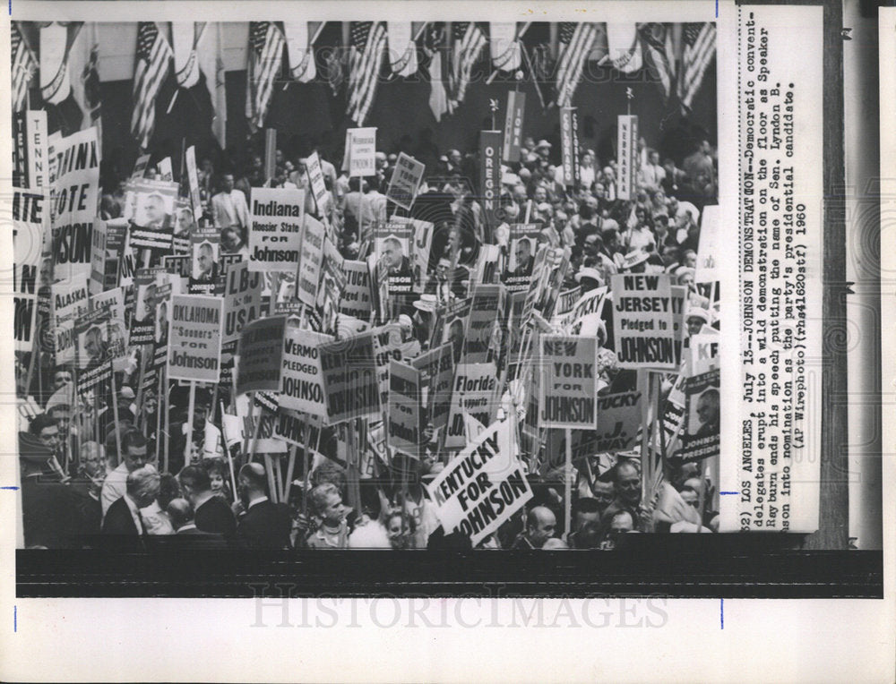 1960 Press Photo Democratic Convention Delegates Speech - Historic Images