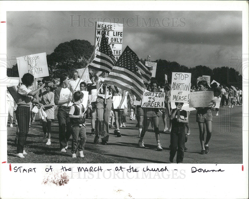 1985 Press Photo Abortion Demonstration In Dunedin, FL - Historic Images