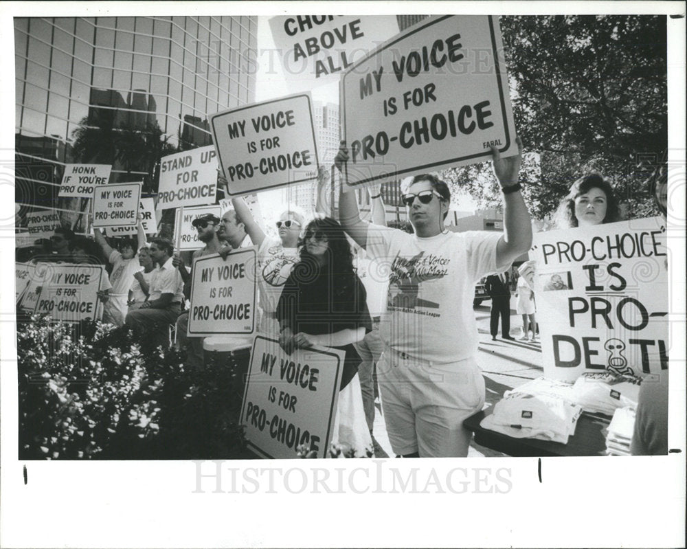 1989 Press Photo Abortion Rights Supporters Tampa - Historic Images