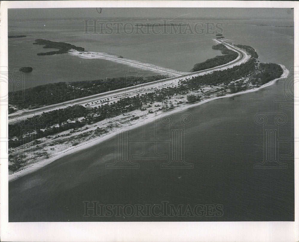 1963 Press Photo Aerial View Fort DeSoto Park Key - Historic Images