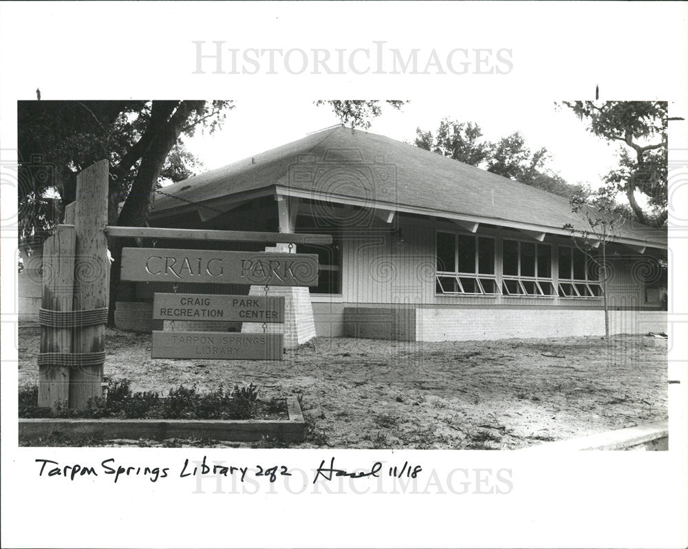 1986 Press Photo Tarpon Springs Public Library  - Historic Images
