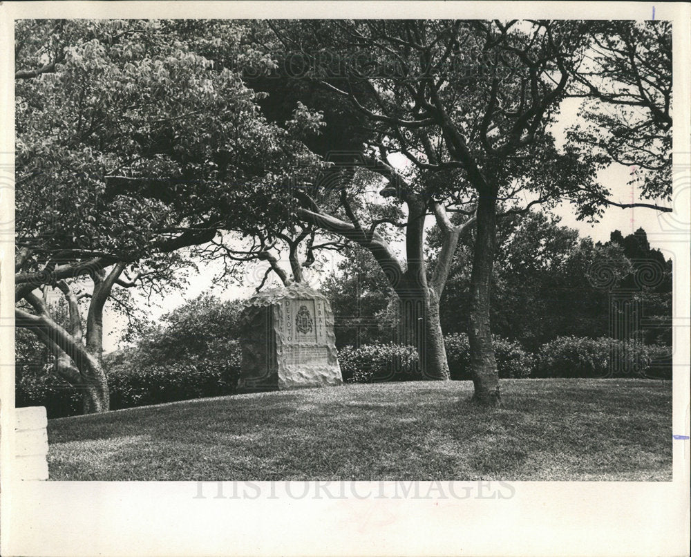 1965 Press Photo De Soto National Memorial Stone  - Historic Images