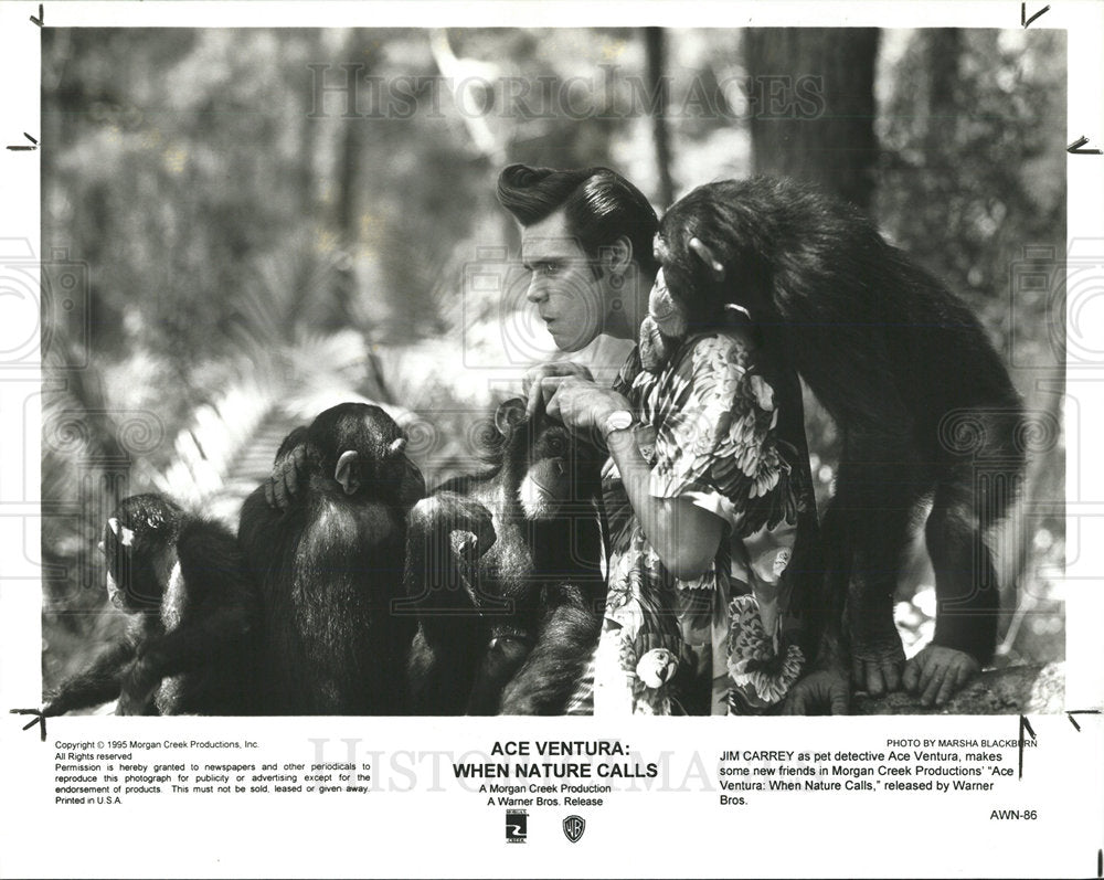 1995 Press Photo Jim Carrey Actor Ace Ventura  - Historic Images