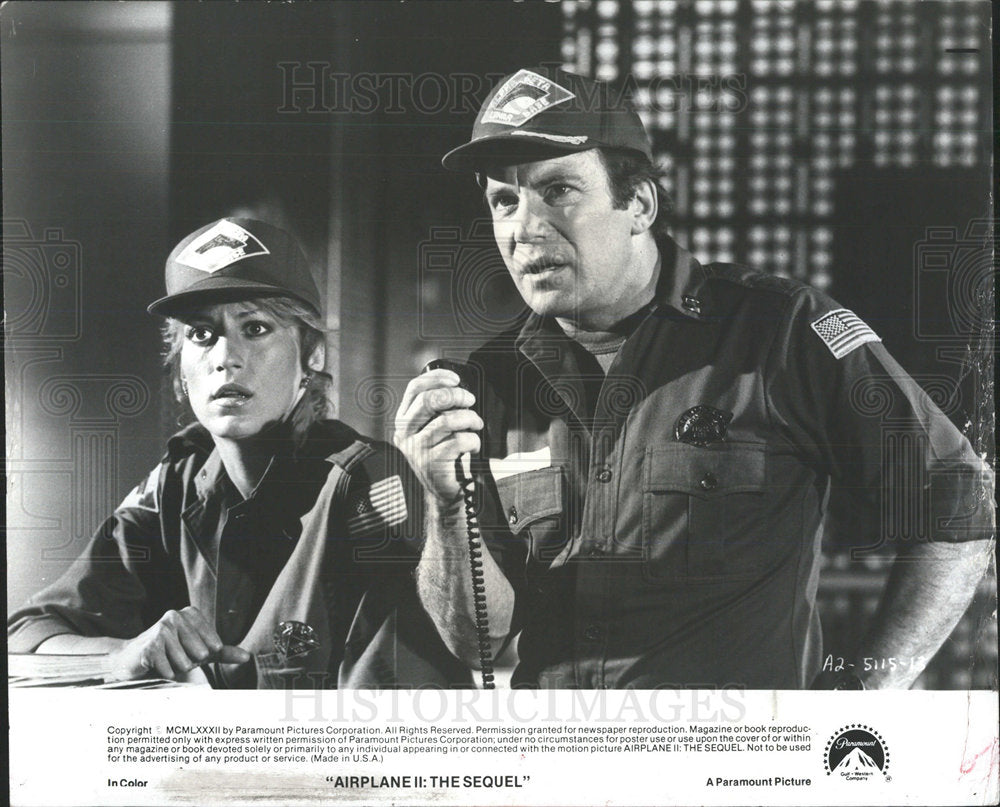 1982 Press Photo Airplane II Film Actors Shatner - Historic Images