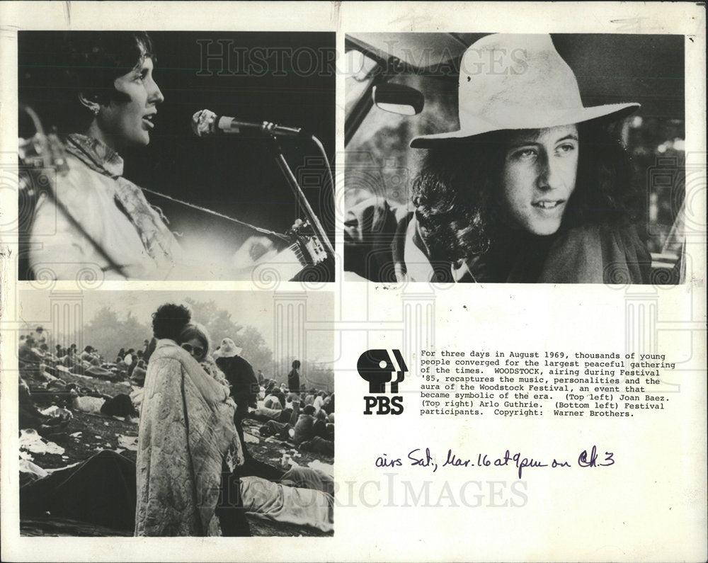 1985 Press Photo Woodstock Special Performers Baez - Historic Images