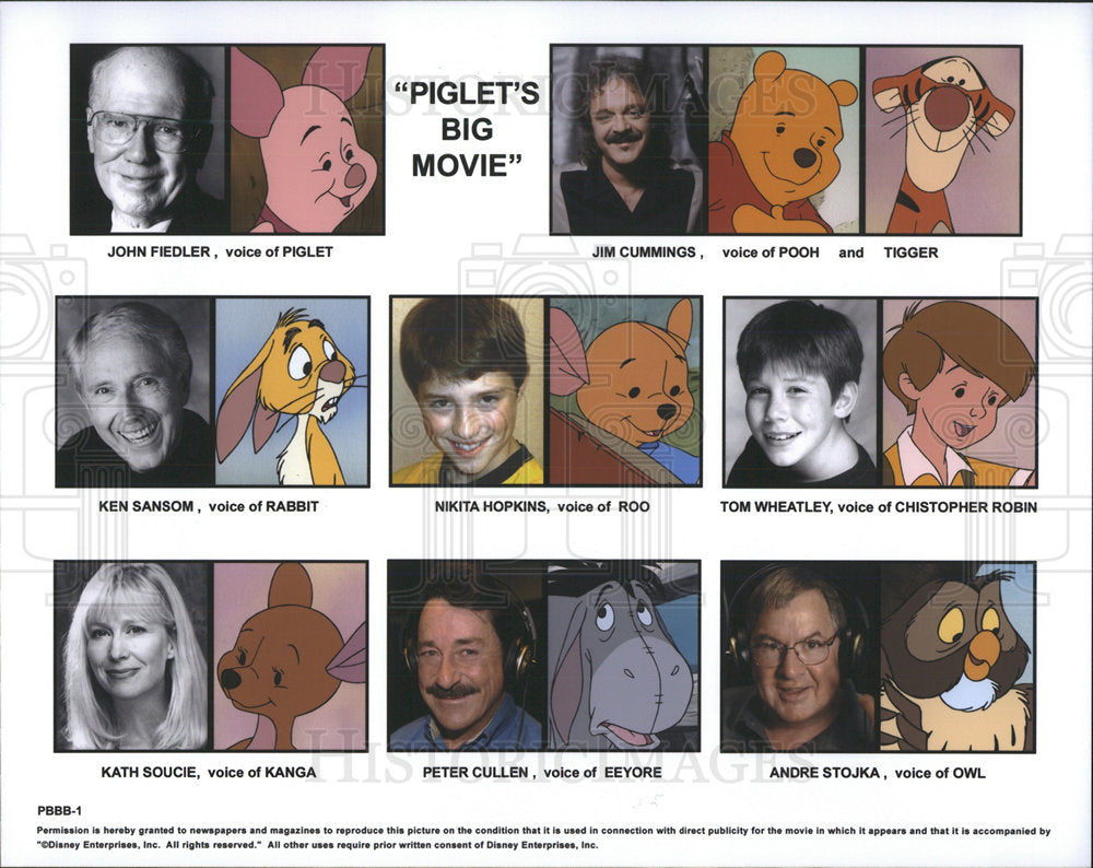 2003 Press Photo Disney Piglet's Big Movie Voice Actors - Historic Images