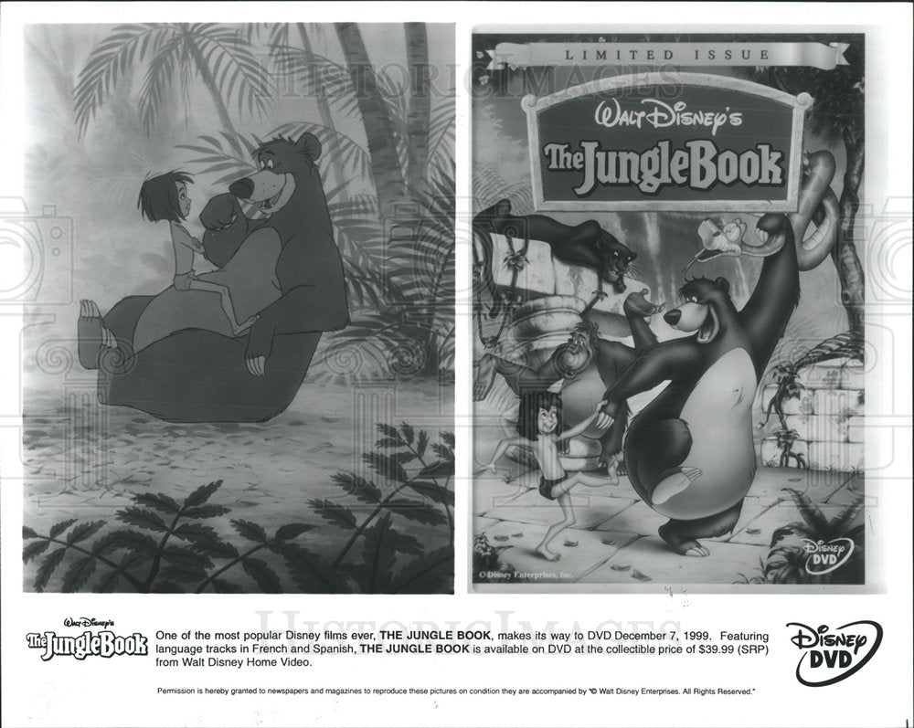 1999 Press Photo Jungle Book Animated Film DVD Promo - Historic Images
